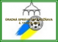 Úradná správa ObFZ Rožňava č. 11/2018-2019