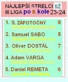 3 liga sž strelci 8kolo