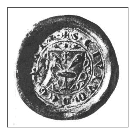 Odtlačok pečatidla Gelnice z roku 1397 Banyaszattorteneti Kozlemenyek 2020 15 1 2 020