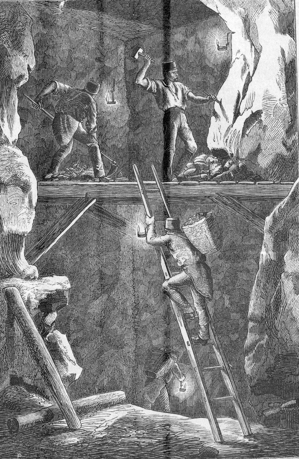 banictvo Ručné príklop vrtanie vo vysokej čelbe Návšteva bání Praha 1873 s 66