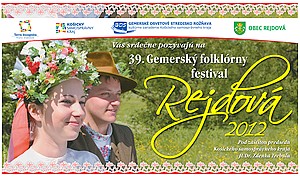 Plagát s programom 39. Gemerského folklórneho festivalu Rejdová 2012