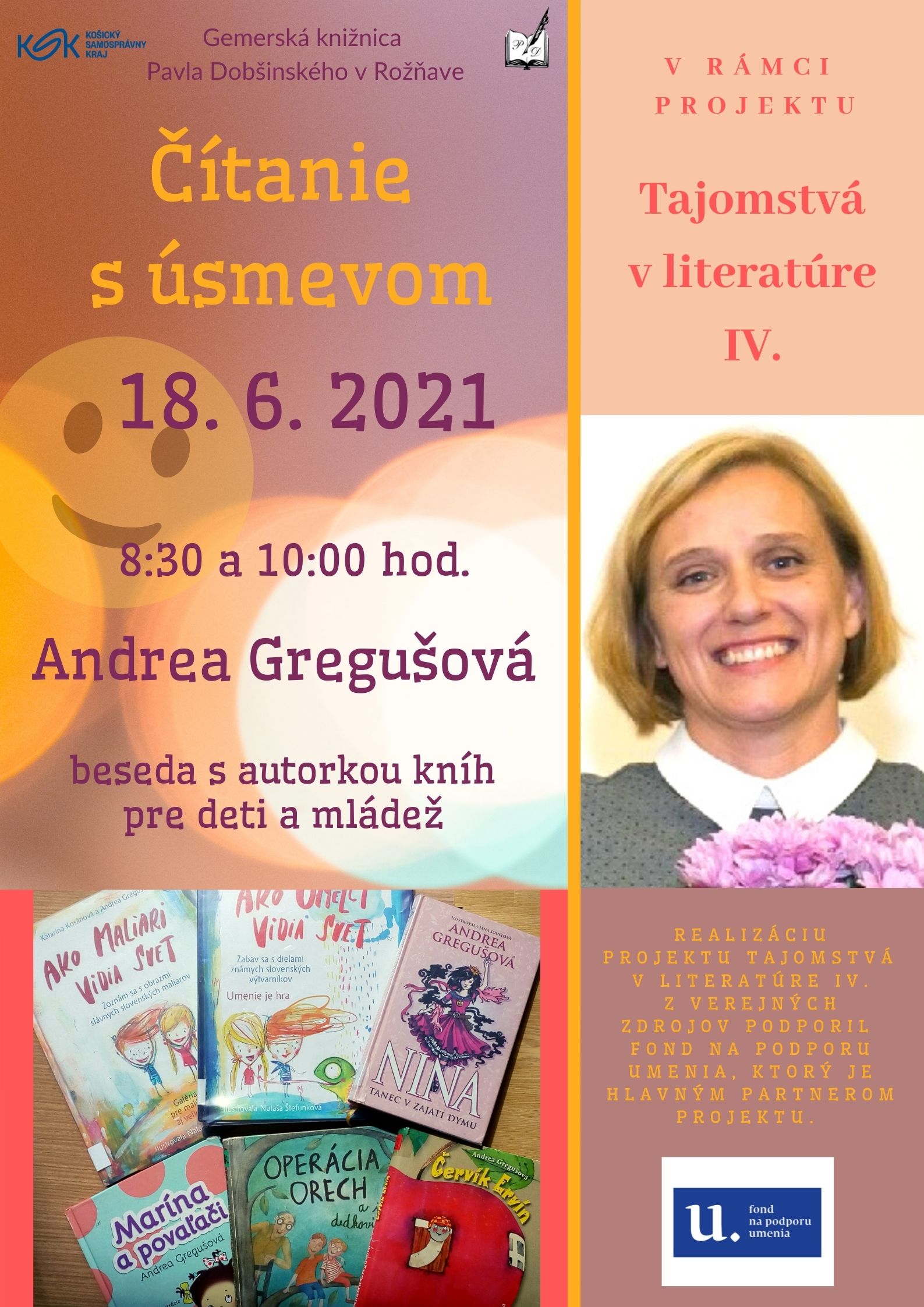 Andrea Gregušová čítanie s úsmevom