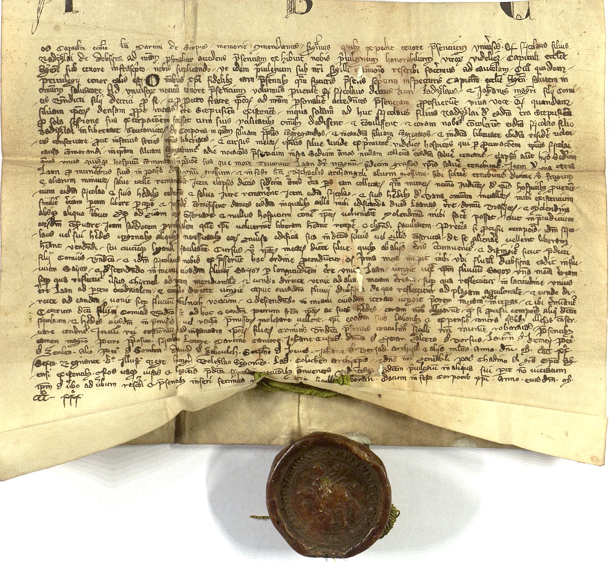 dob Hodnoverný odpis zakladacej listiny v Dobšinej z roku 1326