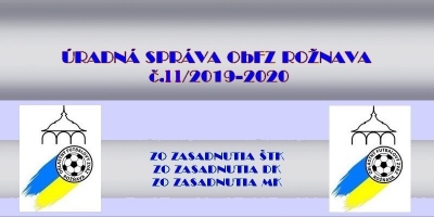 Úradná správa ObFZ Rožňava č. 11/2019-2020