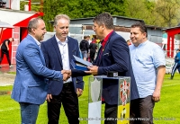 Na fotografii zľava: primátor mesta Revúca Ing. Július Buchta, prezident Mestského futbalového klubu Revúca Peter Lipták, predseda Oblastného futbalového zväzu v Rimavskej Sobote Marián Petrok, sekretár Oblastného futbalového zväzu pre okresy Rimavská Sobota a Revúca Ing. Ivan Ostrihoň.