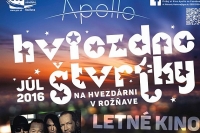 Letné kino Apollo pripravilo na hvezdárni nové filmy
