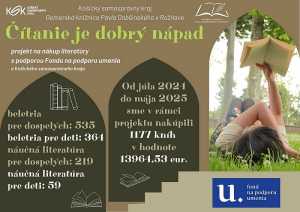 Gemerská knižnica Pavla Dobšinského v Rožňave rozšírila knižničný fond vďaka projektu Čítanie je dobrý nápad