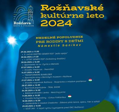 Rožňavské kultúrne leto 2024: Bohatý program pre celú rodinu