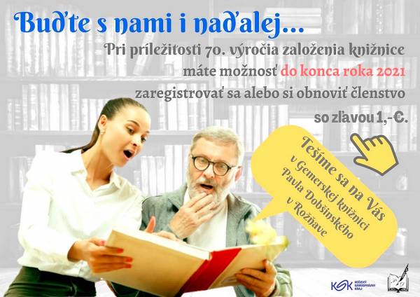 Knižnica je verejné miesto pre všetkých, miesto zážitkov a poznávania