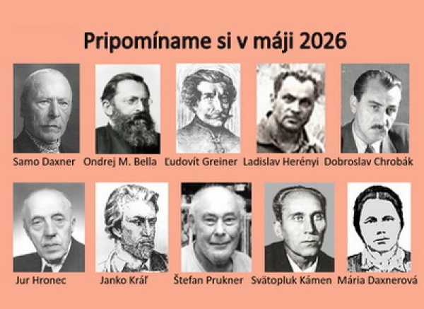 Pripomíname si okrúhle výročia osobností Gemera a Gemera-Malohontu, pripadajúce na máj 2026