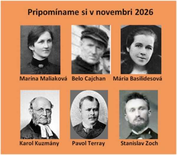 Pripomíname si okrúhle výročia osobností Gemera a Gemera-Malohontu, pripadajúce na november 2026