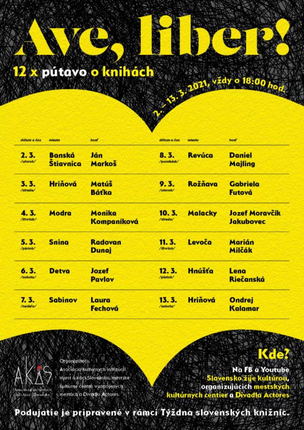 Ave, liber! predstaví slovenské knižnice a autorov