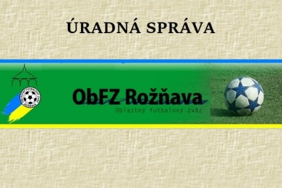 Úradná správa ObFZ Rožňava č. 35 / 2015-2016