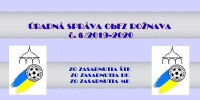 Úradná správa ObFZ Rožňava č. 6/2019-2020