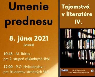 Hosťom projektu „Tajomstvá v literatúre IV“ GKPD v Rožňave - MgA. Marica Harčaríková
