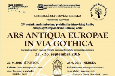 V septembri opäť ožijú chrámy a historické pamiatky Gotickej cesty programom ARS ANTIQUA EUROPAE IN VIA GOTHICA