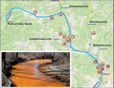Banská a úpravnícka činnosť v okolí rieky Slaná a ich vplyv na životné prostredie, v úseku medzi jej prameňom a Rožňavou