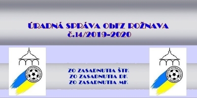 Úradná správa ObFZ Rožňava č. 14/2019-2020