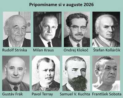Pripomíname si okrúhle výročia osobností Gemera a Gemera-Malohontu, pripadajúce na august 2026