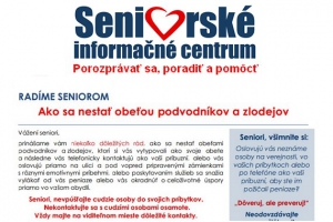 Seniorom odborníci poradia ako sa brániť proti nekalým praktikám nebankových subjektov