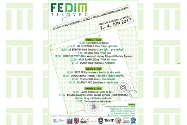 Tisovec štvrtýkrát privíta mladých divadelníkov na celoštátnej postupovej súťaži a prehliadke divadla mladých FEDIM