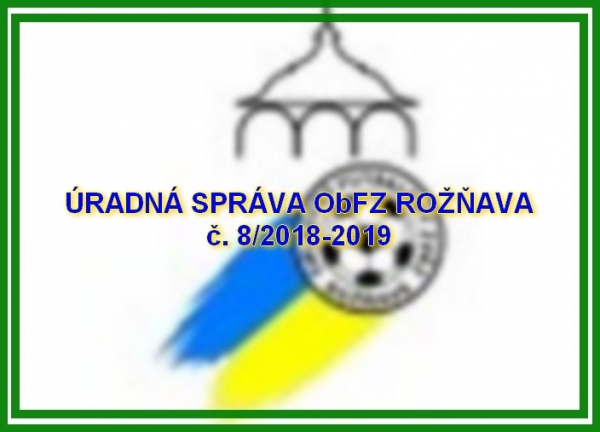 Úradná správa ObFZ Rožňava č. 8/2018-2019