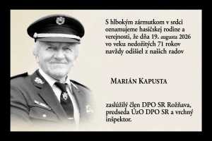 Navždy odišiel vzácny človek, zaslúžilý člen DPO SR Marián Kapusta