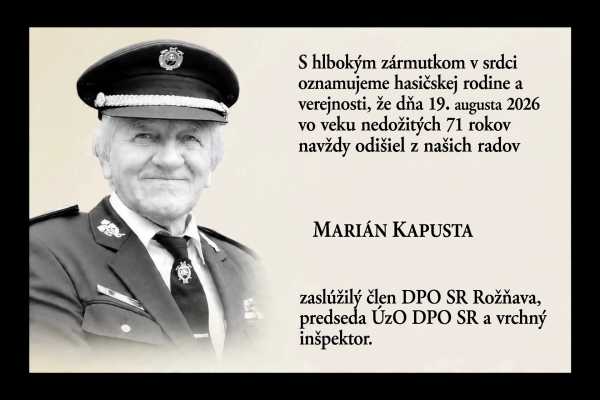 Navždy odišiel vzácny človek, zaslúžilý člen DPO SR Marián Kapusta