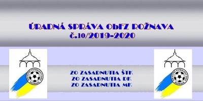 Úradná správa ObFZ Rožňava č. 10/2019-2020