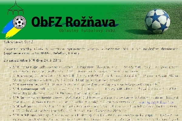 Úradná správa ObFZ Rožňava č. 28 / 2015-2016