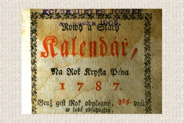 Gemersko-malohontské múzem vlastní slovenský kalendár z roku 1787