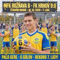 Paľo Gere z MFK Rožňava B stanovil nový rekord 7. futbalovej ligy
