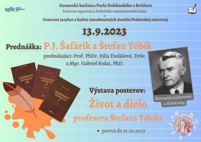 Gemerská knižnica Pavla Dobšinského pripravujú: Každé nárečie má čo ponúknuť... Život a dielo profesora Štefana Tóbika