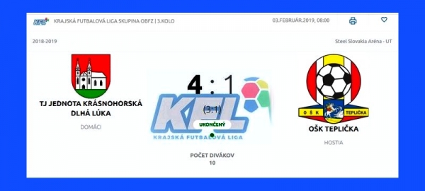 Futbalisti Krásnohorskej Dlhej Lúky si v KFL vybojovali postup do štvrtého kola